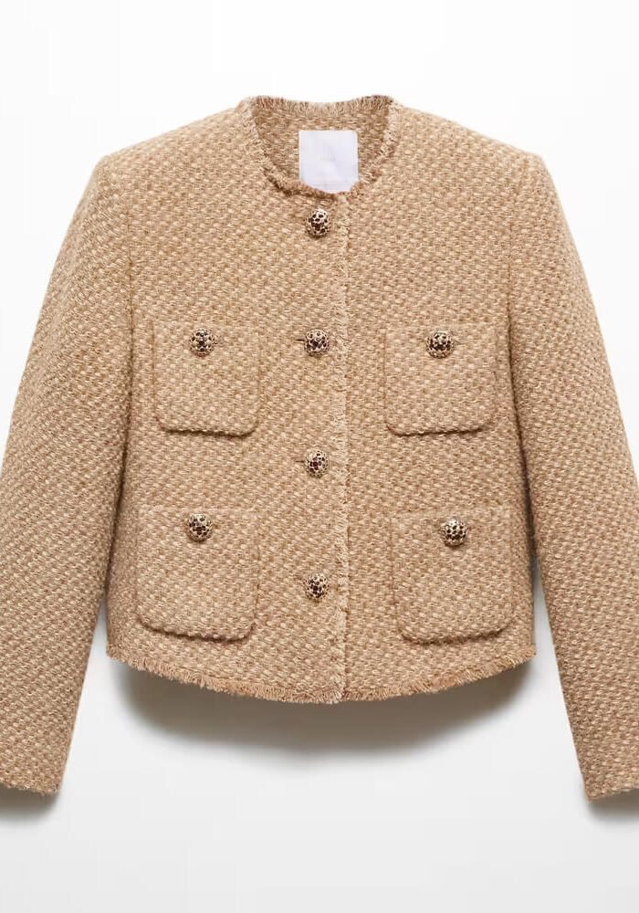 Tweed jacket with jewel buttons