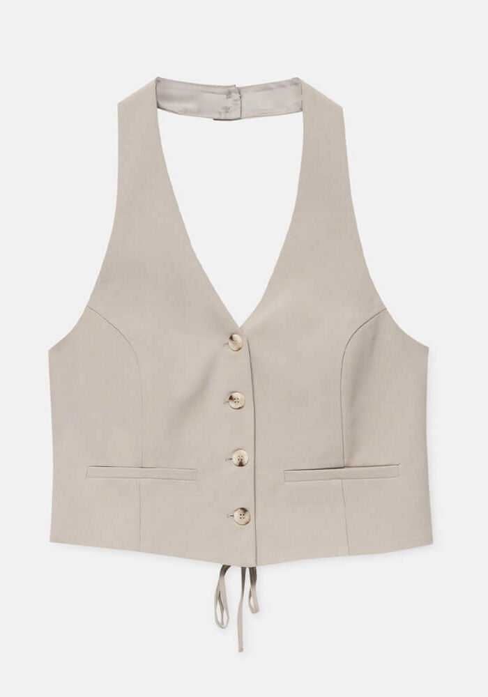 Halter waistcoat with a tie at the back